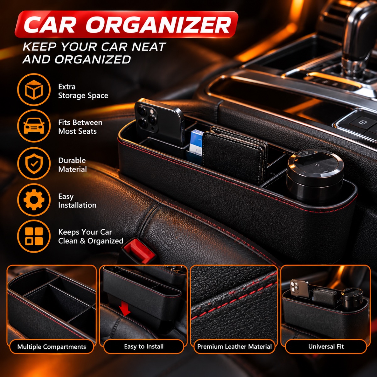 Car Seat Gap Organizer