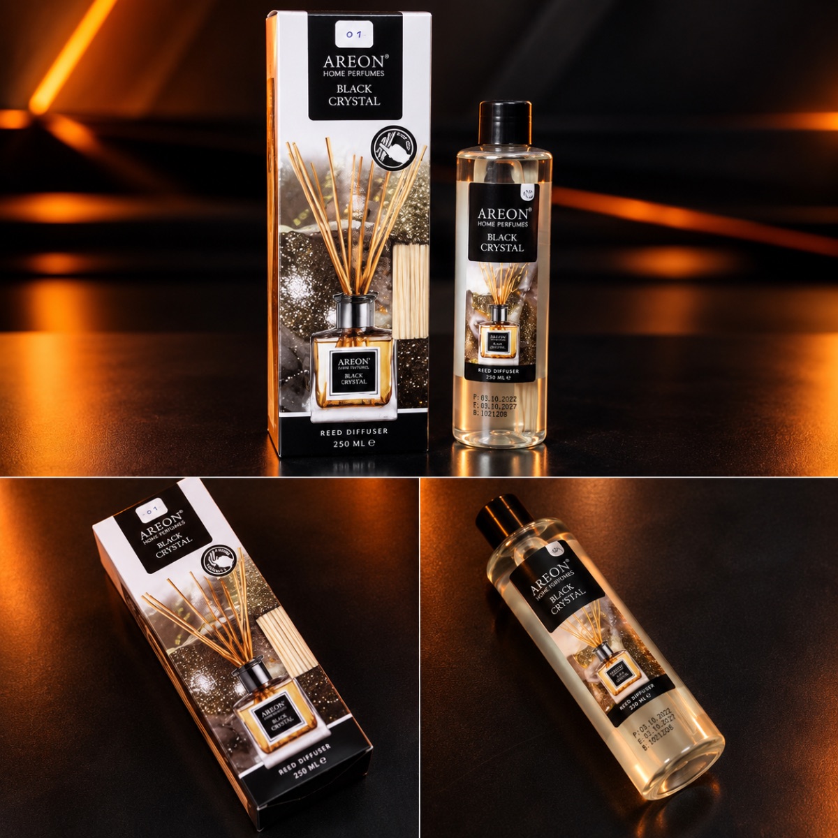 AREON Black Crystal Reed Diffuser – 250 ml
