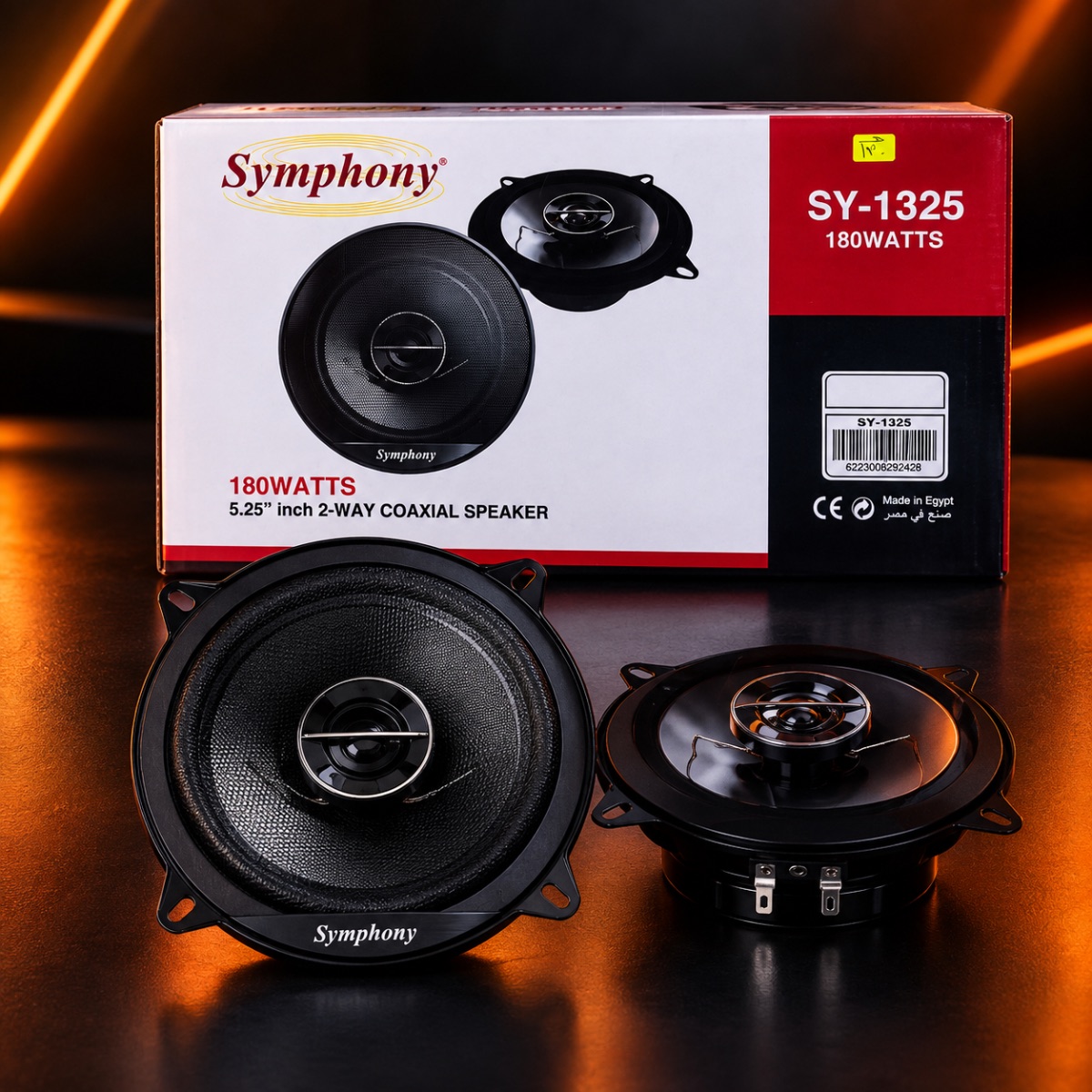Symphony SY-1325 180W 5.25” 2-Way Coaxial Car Speakers