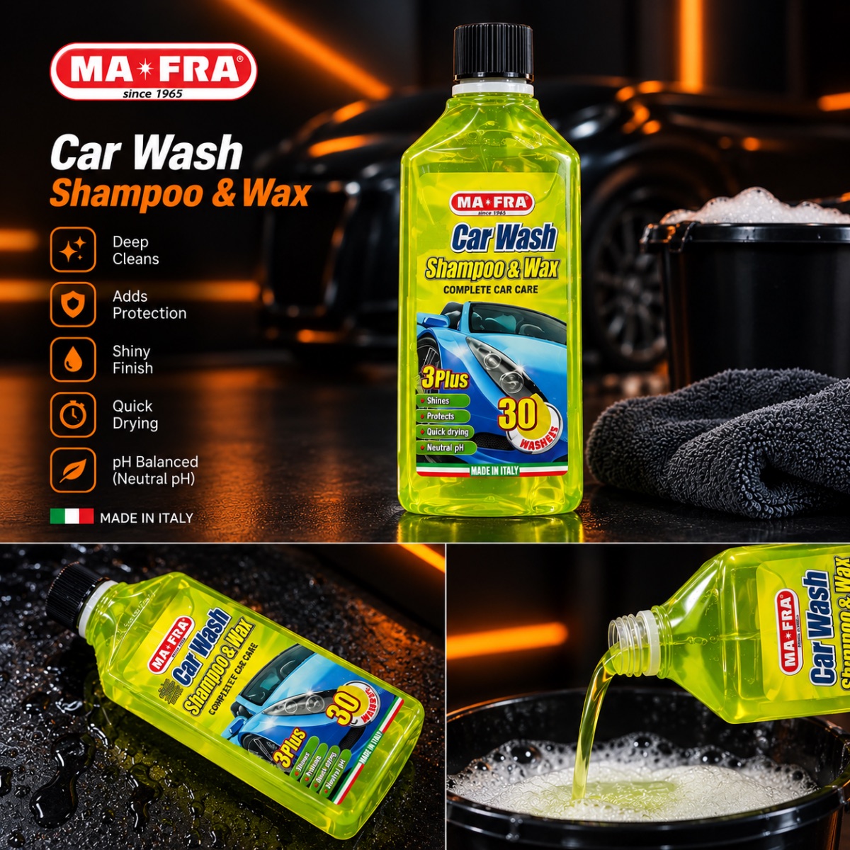 MA-FRA Car Wash Shampoo & Wax – 30 Washes